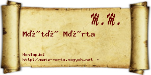 Máté Márta névjegykártya