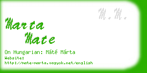 marta mate business card