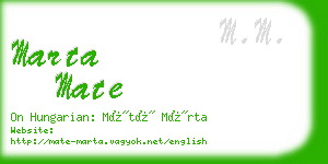 marta mate business card